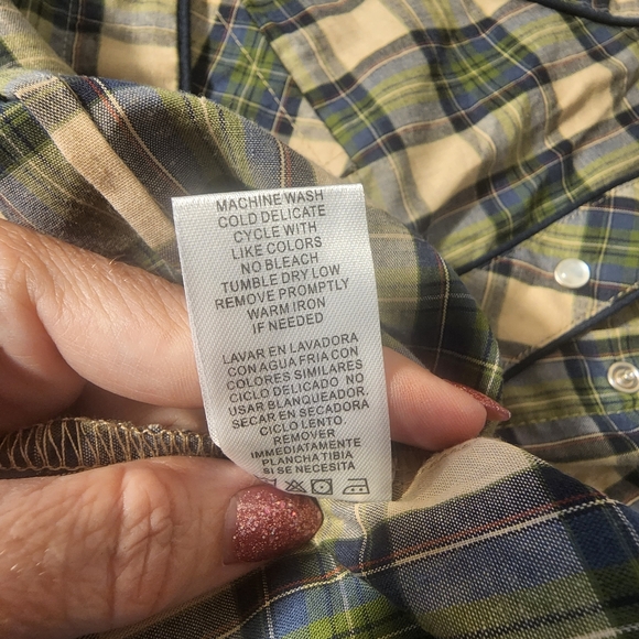 Womens Blue and Green Roper Brand Plaid Shirt With Embroidery On Back Size Small - Picture 9 of 9